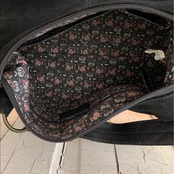 Euro Wellness black suede embroidered bag - Picture 6 of 7